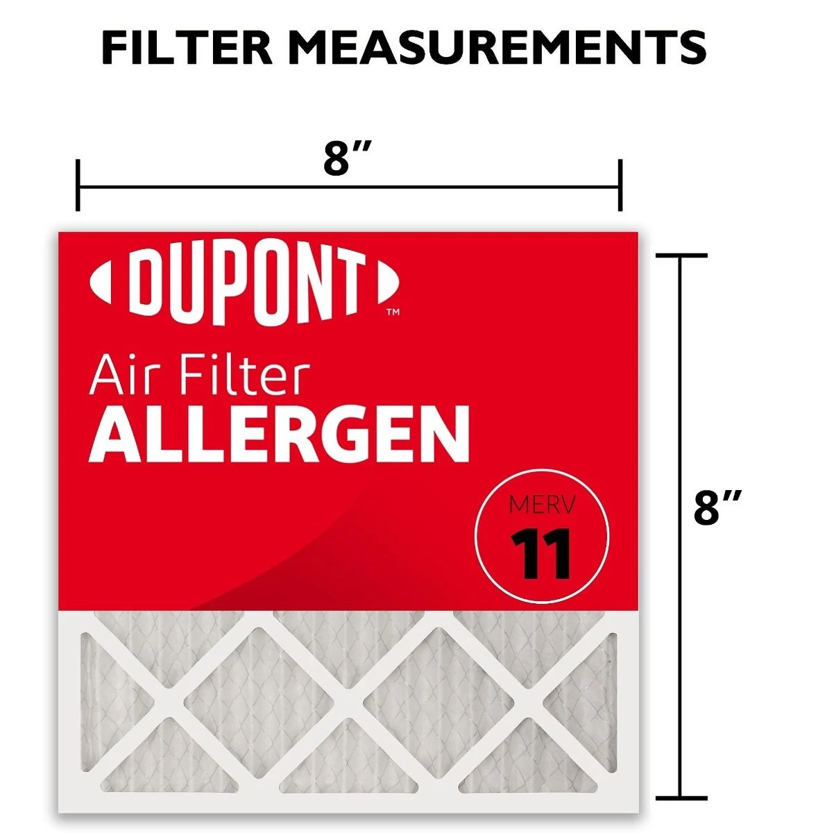 8x8x1 (Actual Size) DuPont™ Allergen Air Filter (MERV 11) 3 8x8x1 (Actual Size) DuPont™ Allergen Air Filter (MERV 11) - Image 3