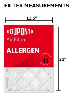11.5x21x1 (Actual Size) DuPont™ Allergen Air Filter (MERV 11) 5 11.5x21x1 (Actual Size) DuPont™ Allergen Air Filter (MERV 11) -Filter Pro Shop da11.5x21a