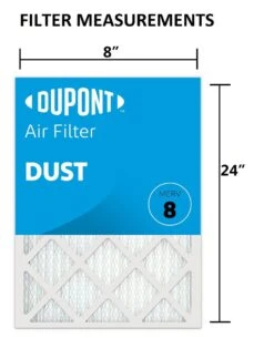 8x24x1 (Actual Size) DuPont™ Dust Air Filter (MERV 8) 5 8x24x1 (Actual Size) DuPont™ Dust Air Filter (MERV 8) -Filter Pro Shop dd08x24a