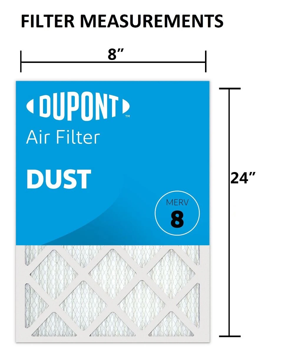 8x24x1 (Actual Size) DuPont™ Dust Air Filter (MERV 8) 3 8x24x1 (Actual Size) DuPont™ Dust Air Filter (MERV 8) - Image 3
