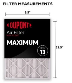 10x20x1 (9.5 X 19.5) DuPont™ Maximum Air Filter (MERV 13) -Filter Pro Shop dm10x20