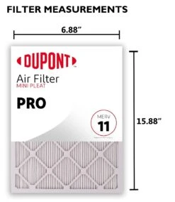 6.88x15.88x1 (Actual Size) DuPont™ Pro Air Filter (MERV 11) 5 6.88x15.88x1 (Actual Size) DuPont™ Pro Air Filter (MERV 11) -Filter Pro Shop dp6.88x15.88a